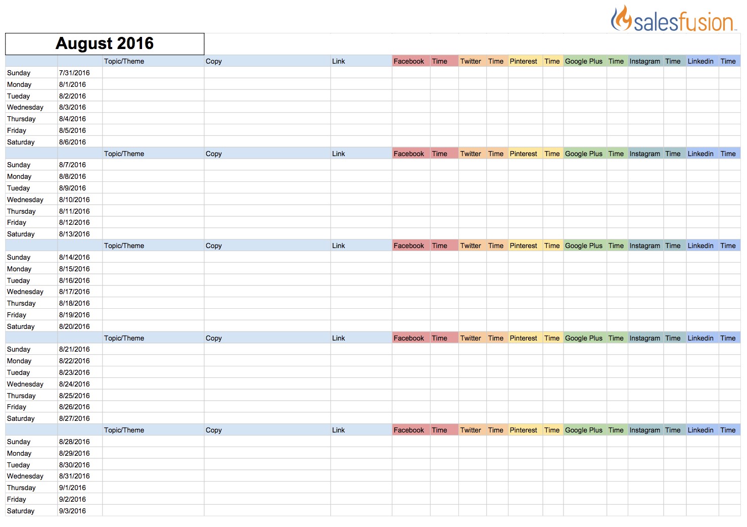 Social Media Planning Calendar Template Social Media Calendar Template