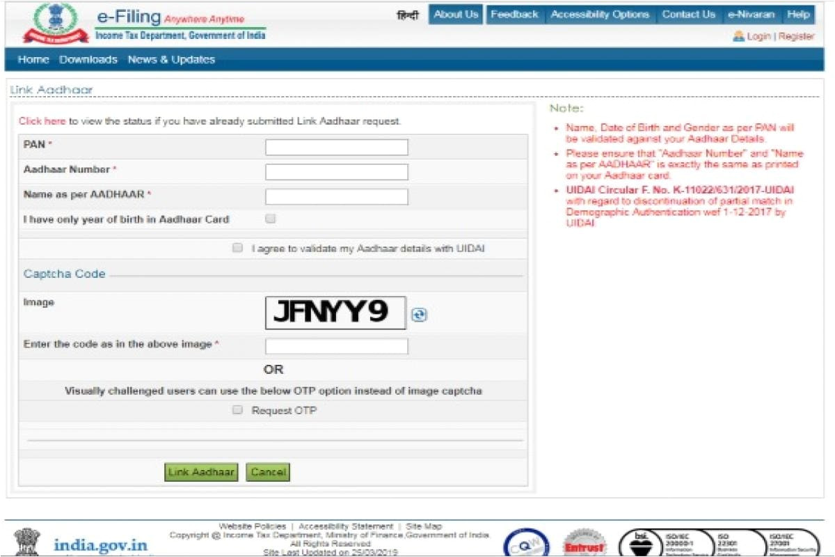 Aadhar Card Verification By Name Pan Card Aadhaar Card Link Last Day