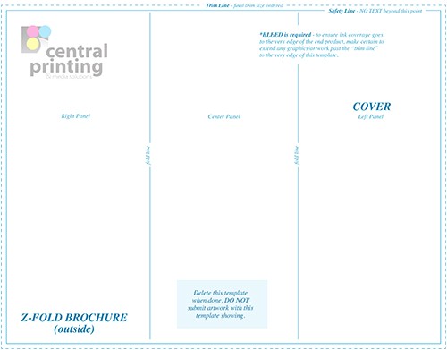 9×12 Brochure Template Brochure Templates Central Printing