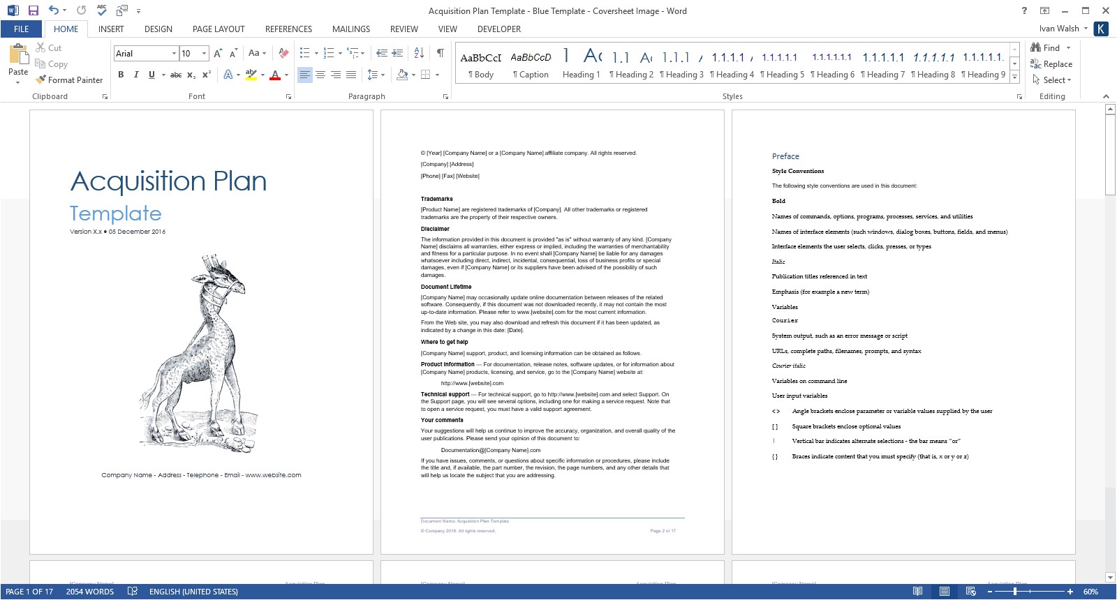 Acquisition Proposal Template Acquisition Plan Template Ms Word Excel
