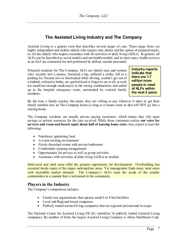 Assisted Living Business Plan Template assisted Living Business Plan Sample Templates Resume