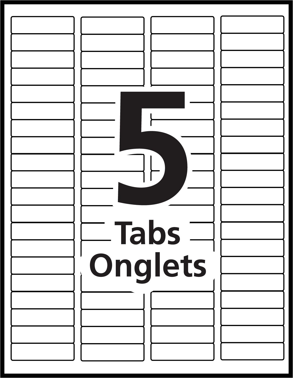 Pendaflex Printable Tab Labels Template 5 Tab Position