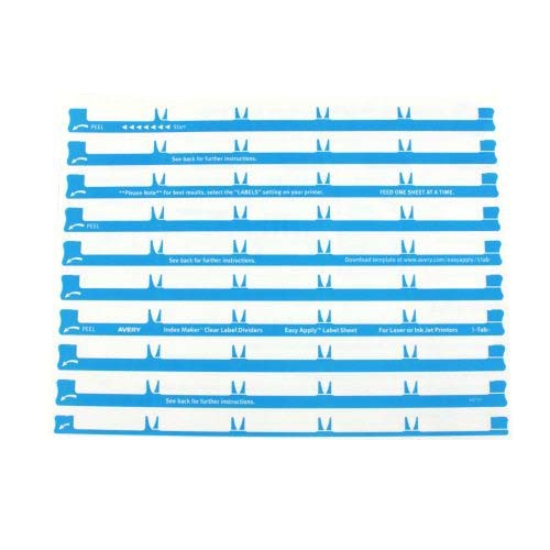 Avery 5 Tab Index Template 11446 Avery 5 Tab 11 Quot X8 5 Quot Clear Label 3 Hole Punched Dividers