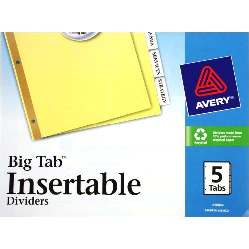 Avery 5 Tab Label Template Avery 5 Tab Clear Dividers Buff Paper Worksaver Big Tab