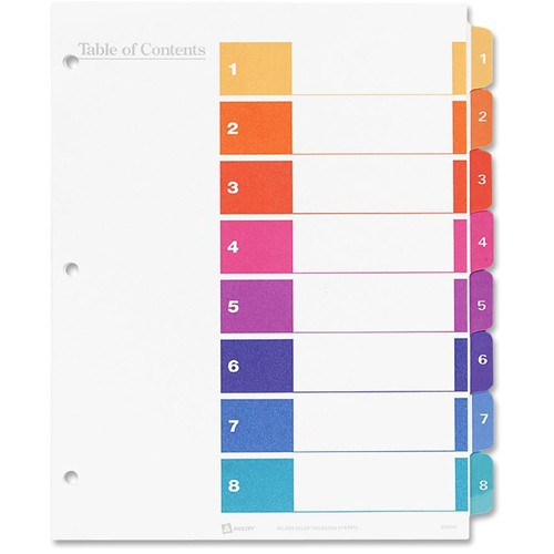 Avery 8 Tab Index Template 11447 Williamson ga us