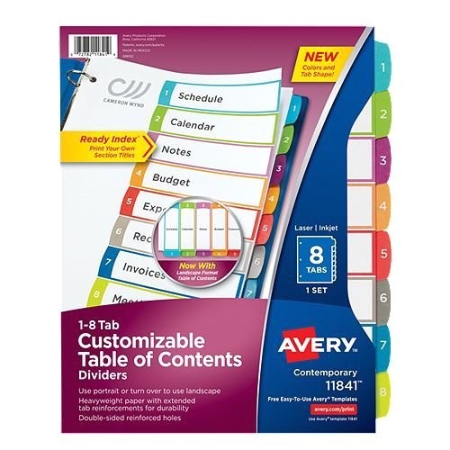  Avery 8 Tab Template 11186 Williamson ga us