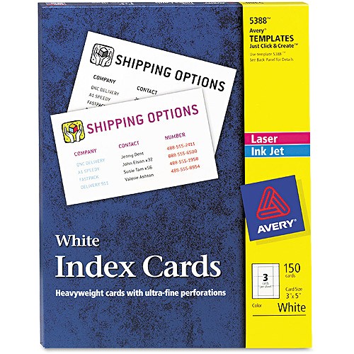 Avery Card Stock Templates Avery 5388 Laser Inkjet Index Card Avi Depot Much More