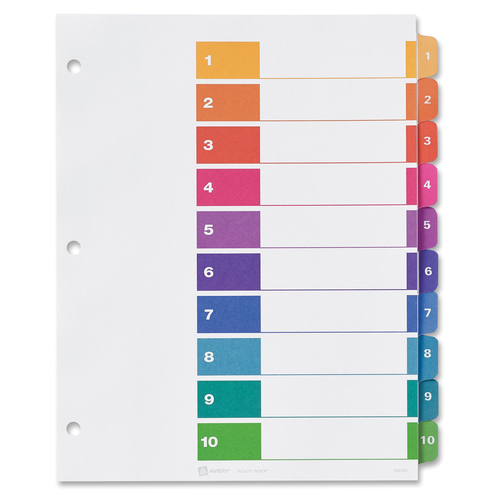 Avery Index Tabs Template Avery Ready Index Table Of Contents Reference Divider Ld