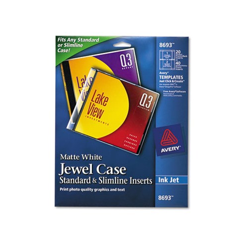 Avery Jewel Case Insert Template Avery Inkjet Cd Dvd Jewel Case Inserts Ave8693 Shoplet Com