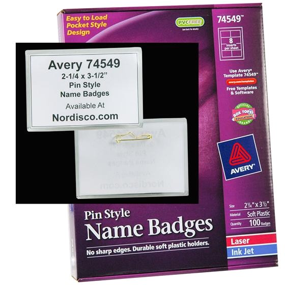 Avery Pin Style Name Badges 74549 Template Avery 74549 Pin Style Name Badges