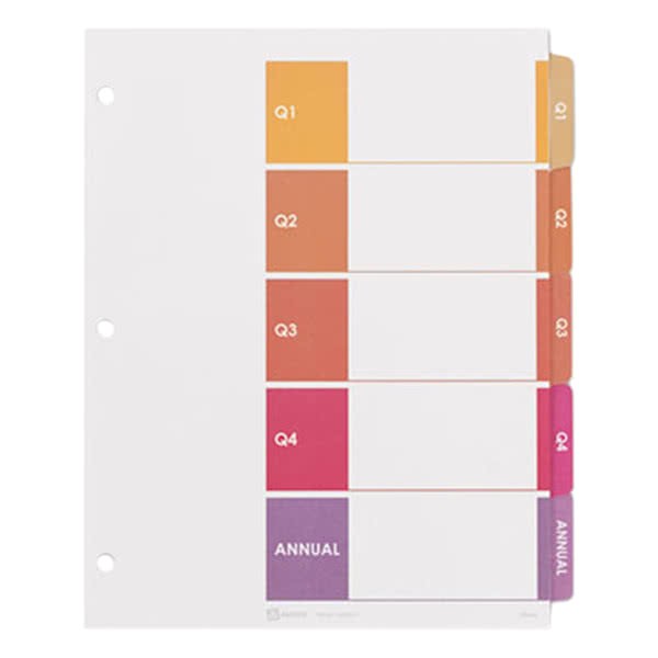 Avery Ready Index 5 Tab Template Avery 13153 Ready Index 5 Tab Customizable Table Of