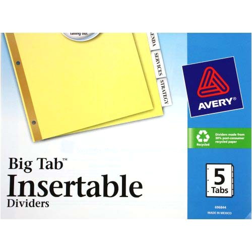 Avery Template 5 Tab Avery 5 Tab Clear Dividers Buff Paper Worksaver Big Tab