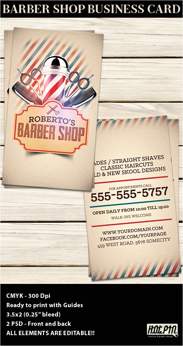 Barber Shop Business Card Templates Barber Shop Business Card Template Flyerstemplates