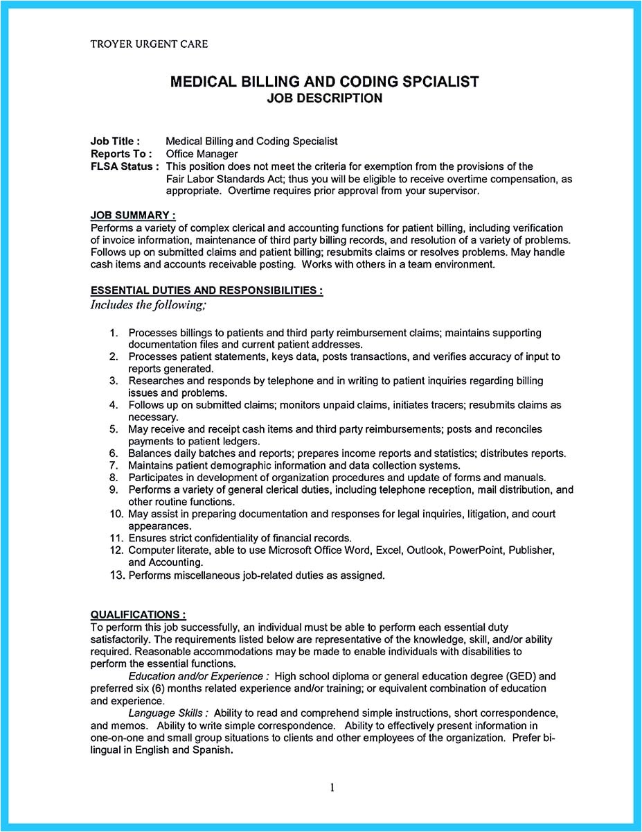 Billing Specialist Resume Template Exciting Billing Specialist Resume 