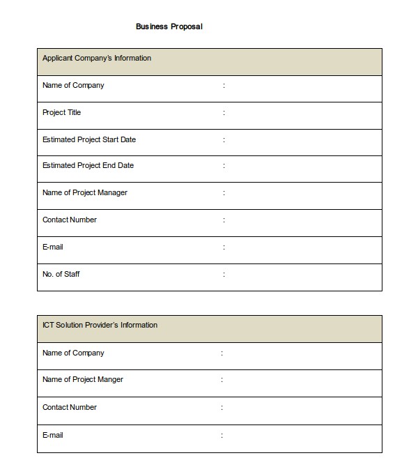 Blank Business Proposal Template 18 Proposal Templates Free Sample Example format