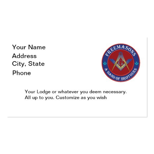 Brother Business Card Template Masonic Business Card Templates