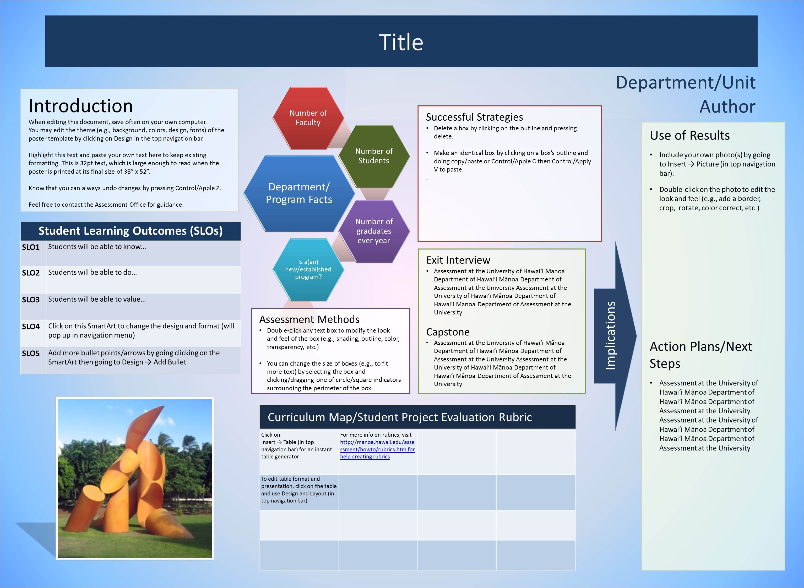Business Plan Poster Template University Of Hawaii at Manoa assessment Office