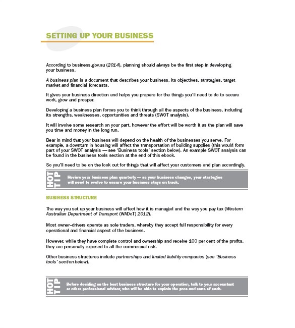 Business Plan Template for Transport Company Trucking Plan Business Template 10 Free Word Excel