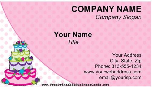 Cake Business Cards Templates Free Cake Business Card