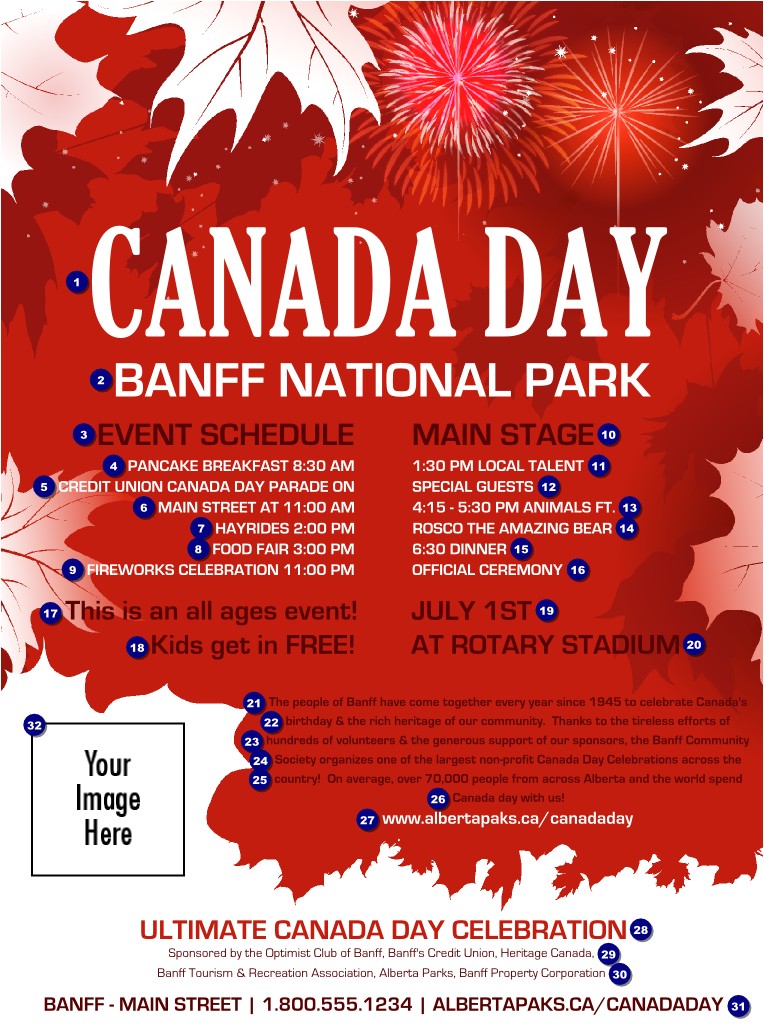 Canada Brochure Template Canada Day Flyer Canada Ticket Printing