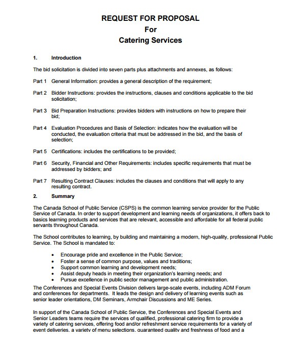 Catering Menu Proposal Template 7 Catering Proposal Samples Sample Templates