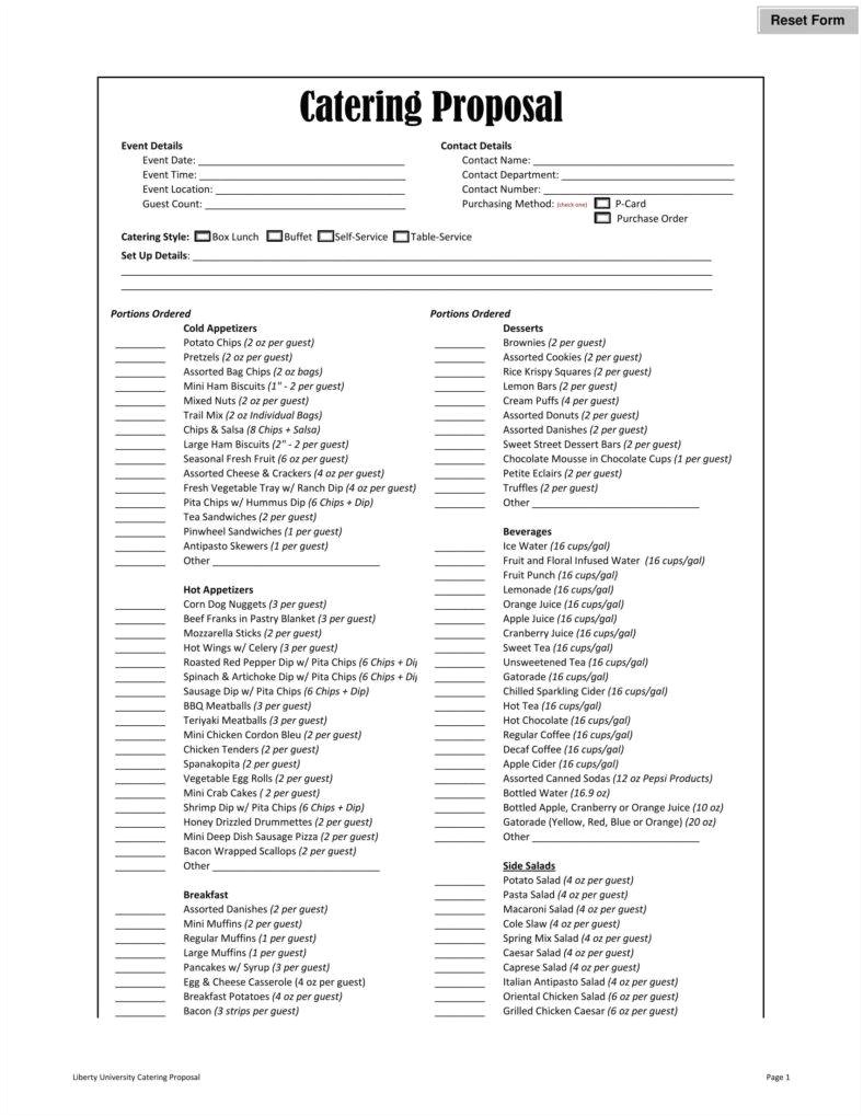 Catering Menu Proposal Template 9 How to Write A Catering Proposal Free Word Pdf