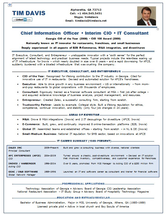 Cio Resume Samples Resume Samples Chief Information Officer Cio E Commerce
