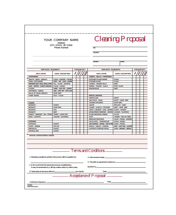 Cleaning Proposal Template Pdf Cleaning Proposal Template 12 Free Word Pdf Document