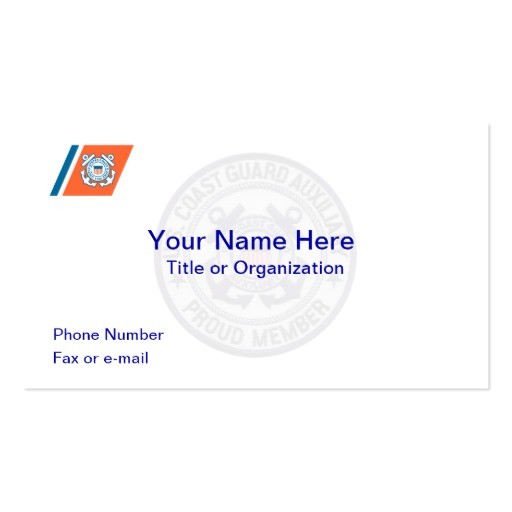 Coast Guard Auxiliary Business Card Template Coast Guard Auxiliary Business Card Zazzle