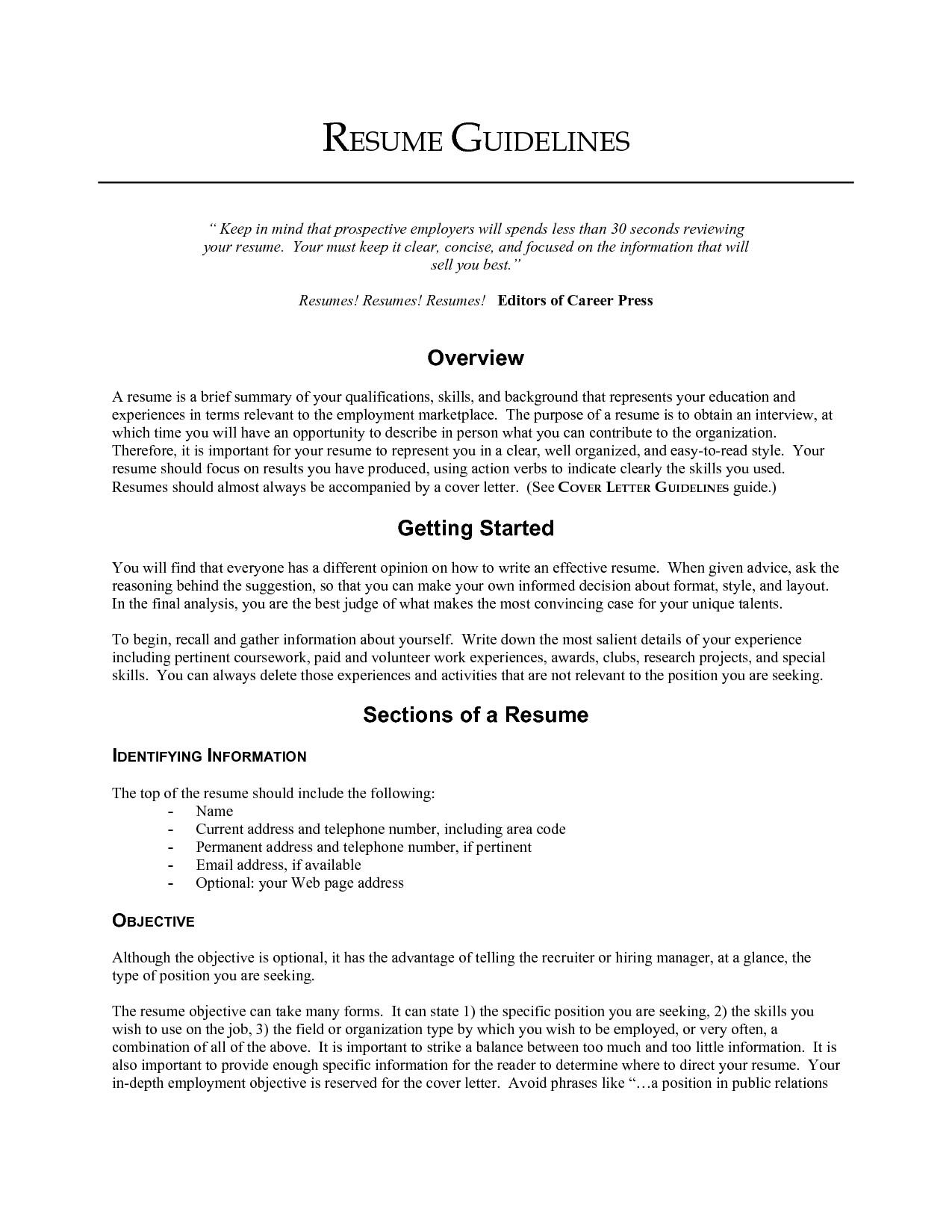 Condensed Resume Template Identifying Key Words to Put On Your Resume Mla format