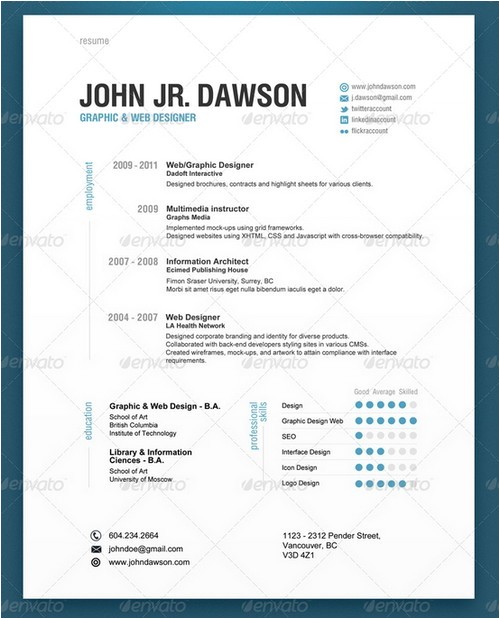 Contemporary Resume Templates 30 Modern and Professional Resume Templates