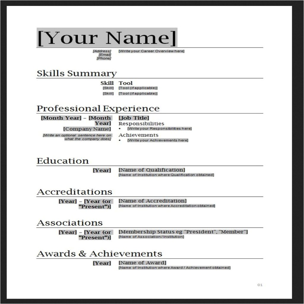 Creating A Resume Template In Word Free Resume Templates Word Cyberuse