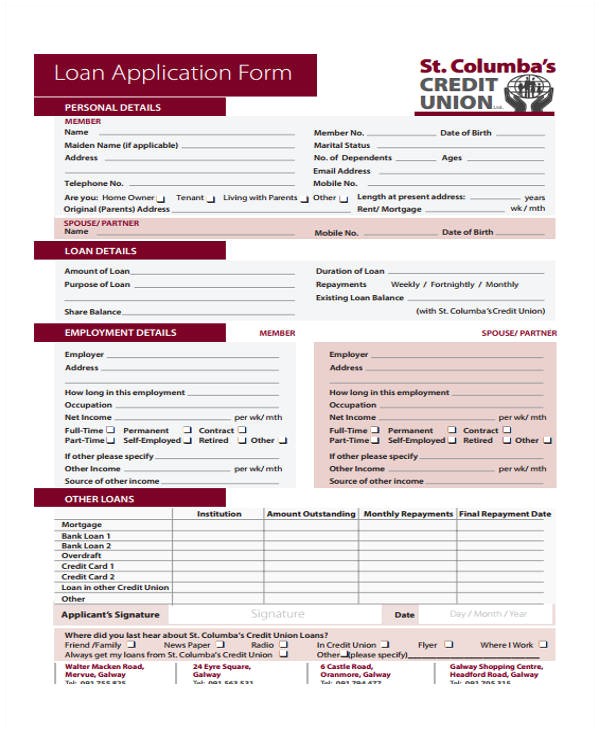 Credit Union Business Plan Template 44 Basic Application forms Free Premium Templates