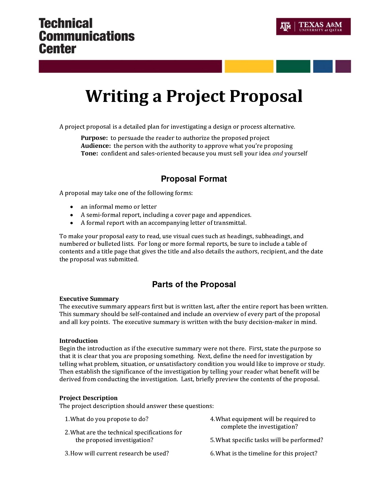 Detailed Proposal Template Informal Proposal Letter Example Writing A Project