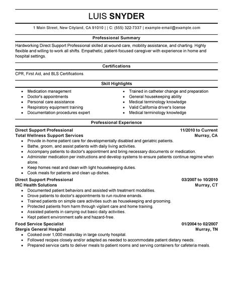 Direct Support Professional Resume Template Best Direct Support Professional Resume Example Livecareer