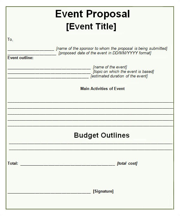 Entertainment Proposal Template 25 Sample event Proposal Templates Psd Pdf Word