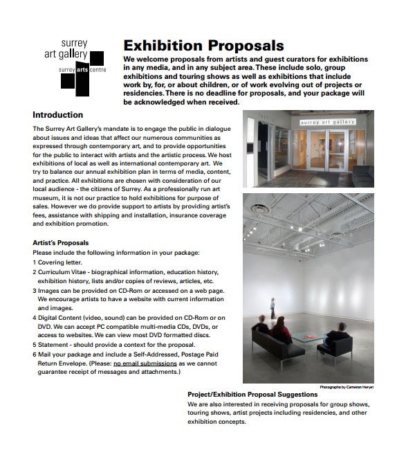 Exhibition Proposal Template 10 Art Proposal Templates Pdf Word Pages Sample