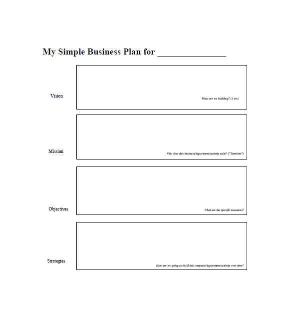 Fill In the Blank Business Plan Template Free Simple Business Plan Template 20 Free Sample Example