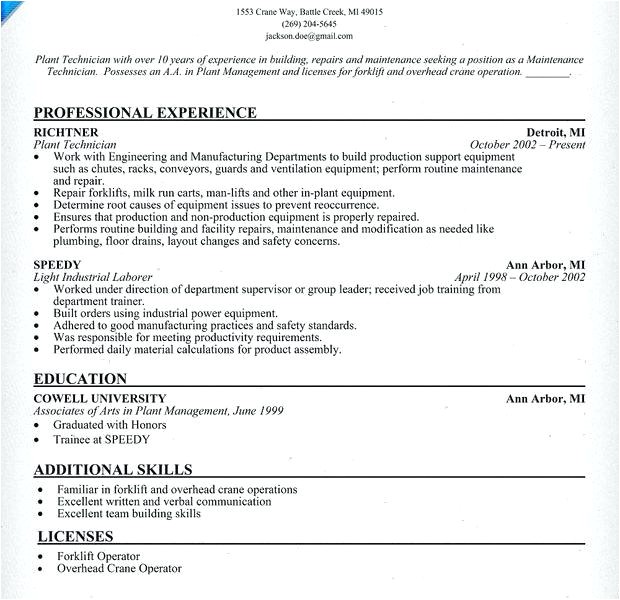 Forklift Mechanic Resume Sample forklift Mechanic Resume Template Krida ...