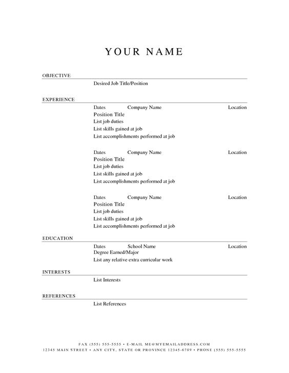 Free Downloadable Resume Templates to Print Printable Resume Templates Free Printable Resume