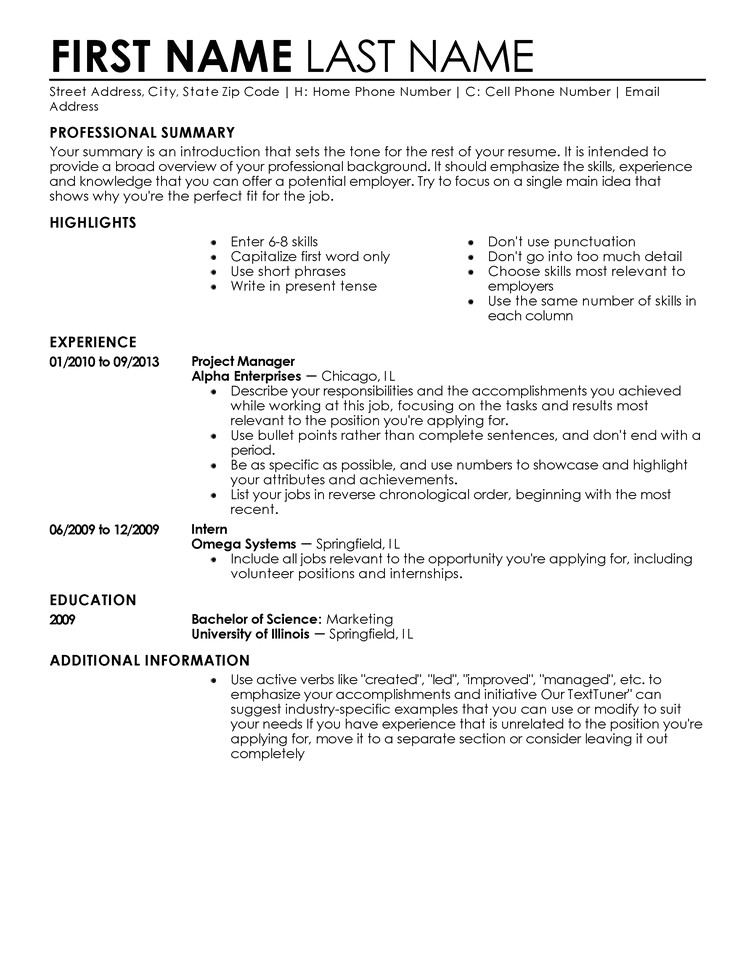 Free Entry Level Resume Templates for Word Entry Level Resume Templates to Impress Any Employer