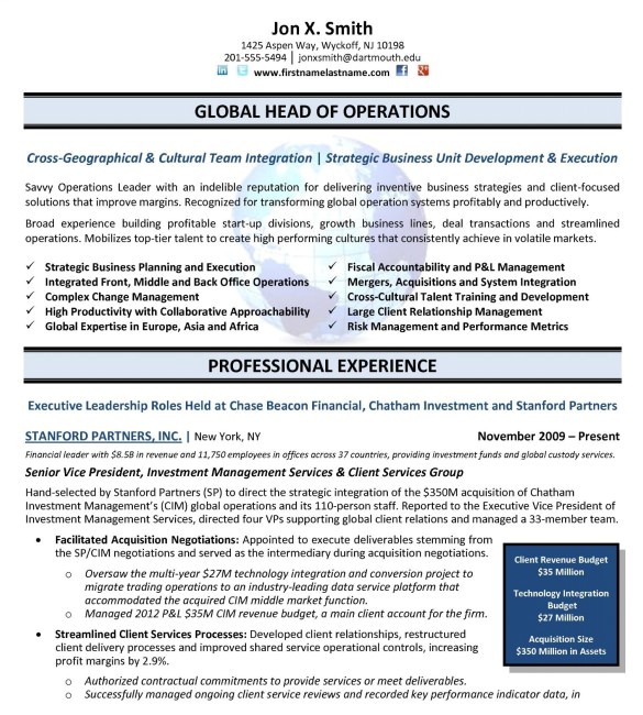 Free Executive Resume Templates 24 Best Sample Executive Resume Templates Wisestep