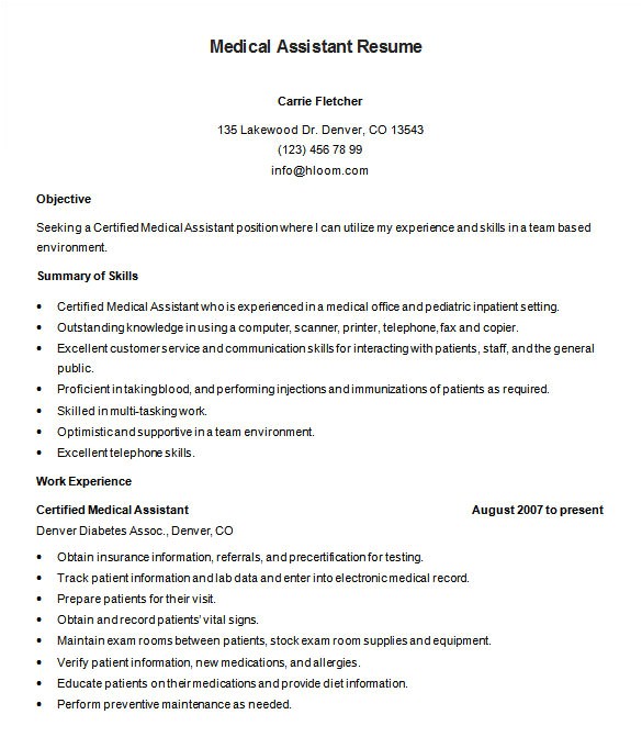 Free Medical assistant Resume Templates 5 Medical assistant Resume Templates Doc Pdf Free