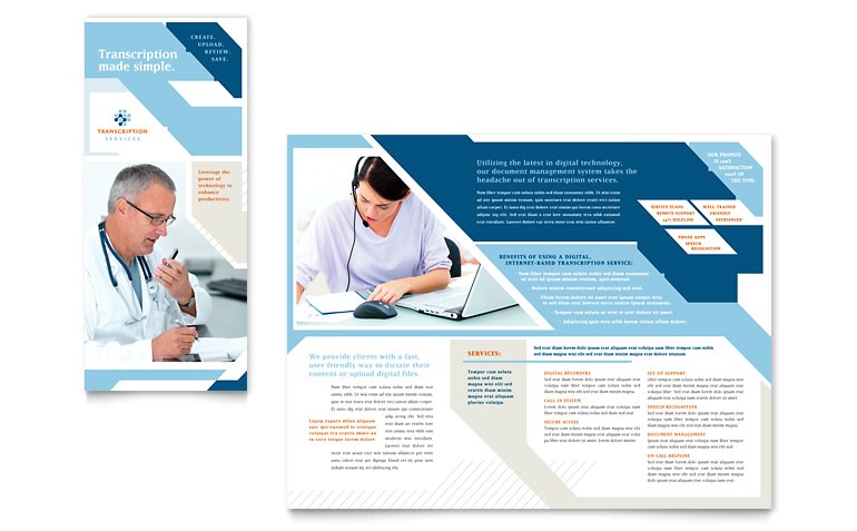 Free Medical Brochure Templates for Word Medical Transcription Tri Fold Brochure Template Word