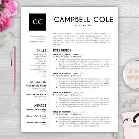 Free Monogram Resume Template Monogram Resume Template Cv Template Resume Template Word