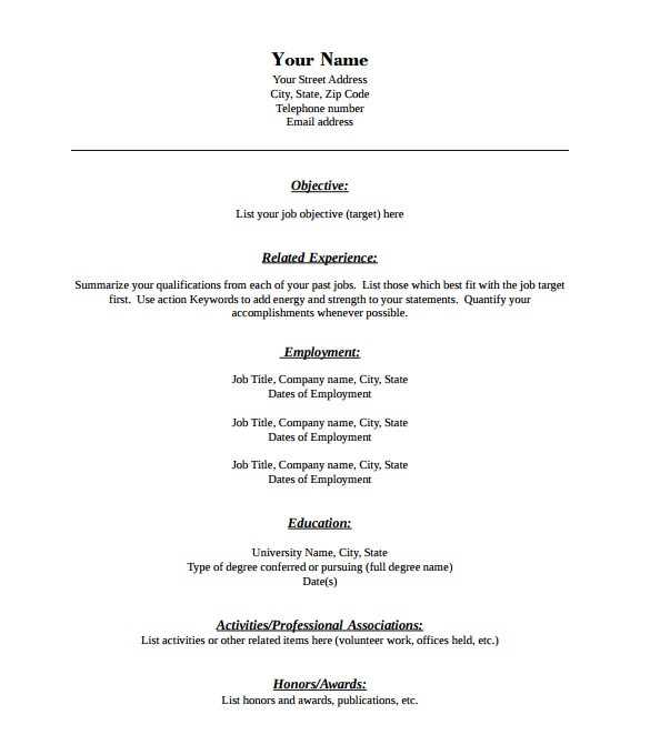 Free Pdf Resume Template 46 Blank Resume Templates Doc Pdf Free Premium