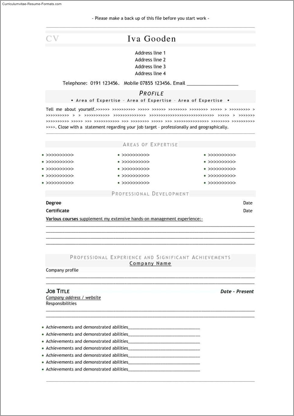 Free Professional Resume Templates Download Download Free Professional Resume Templates Free Samples