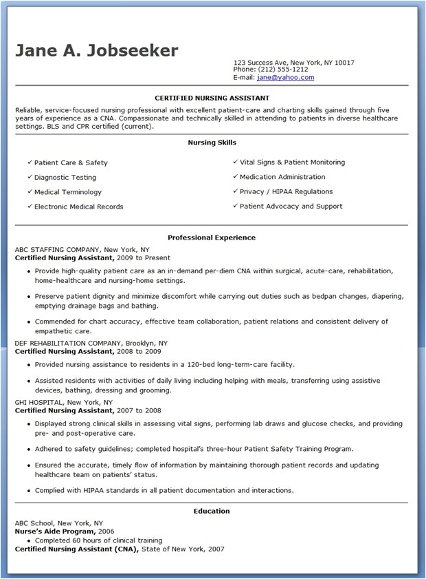 Free Resume Templates for Certified Nursing assistant Free Sample Certified Nursing assistant Resume Resume