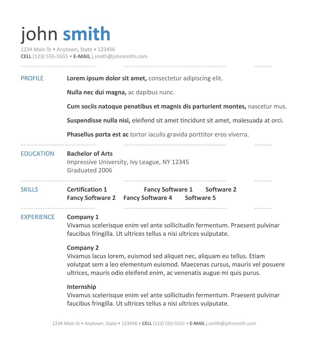 Free Template for A Resume 7 Simple Resume Templates Free Download Best