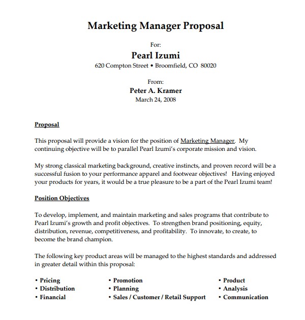 How to Write A Job Proposal Template 12 Sample Job Proposal Templates Sample Templates